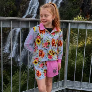Kids Pink Highland Cow Polo Shirt